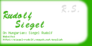 rudolf siegel business card